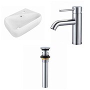 AMERICAN IMAGINATIONS 17.5-in. W Above Counter White Vessel Set For 1 Hole Right Faucet AI-34249